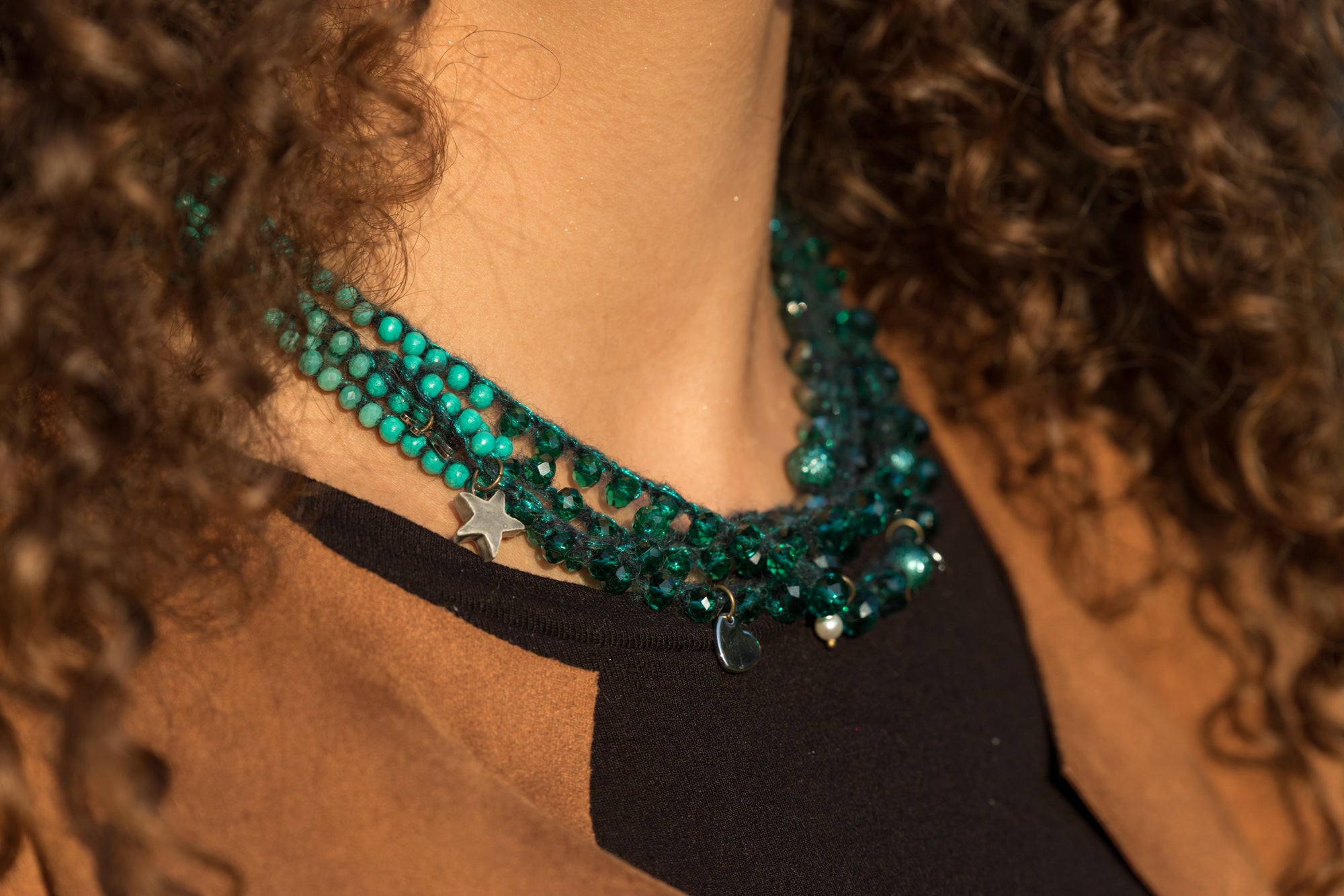 Collana Light verde pavone