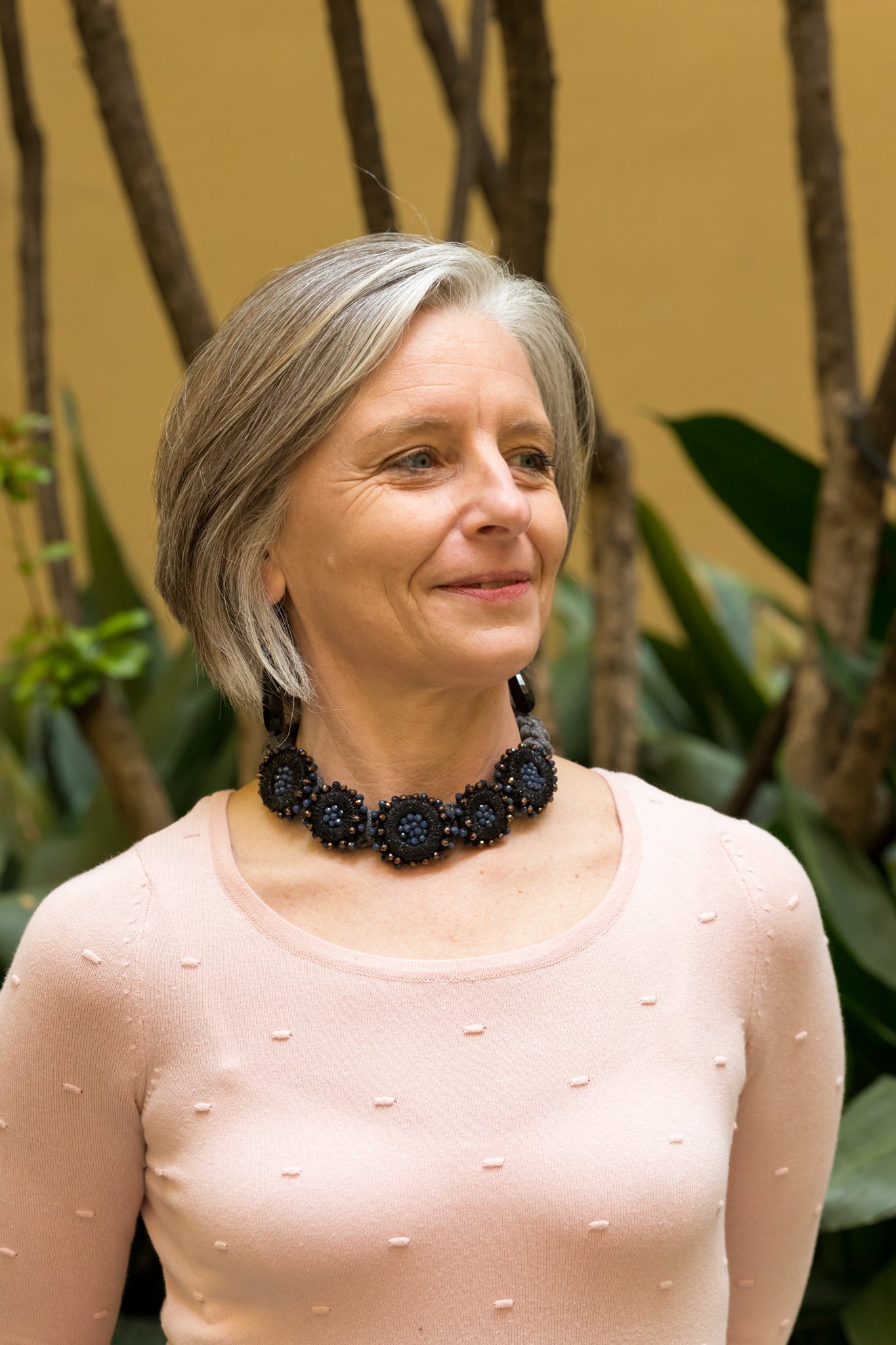 Collana Circle 5 cerchi nero grigia